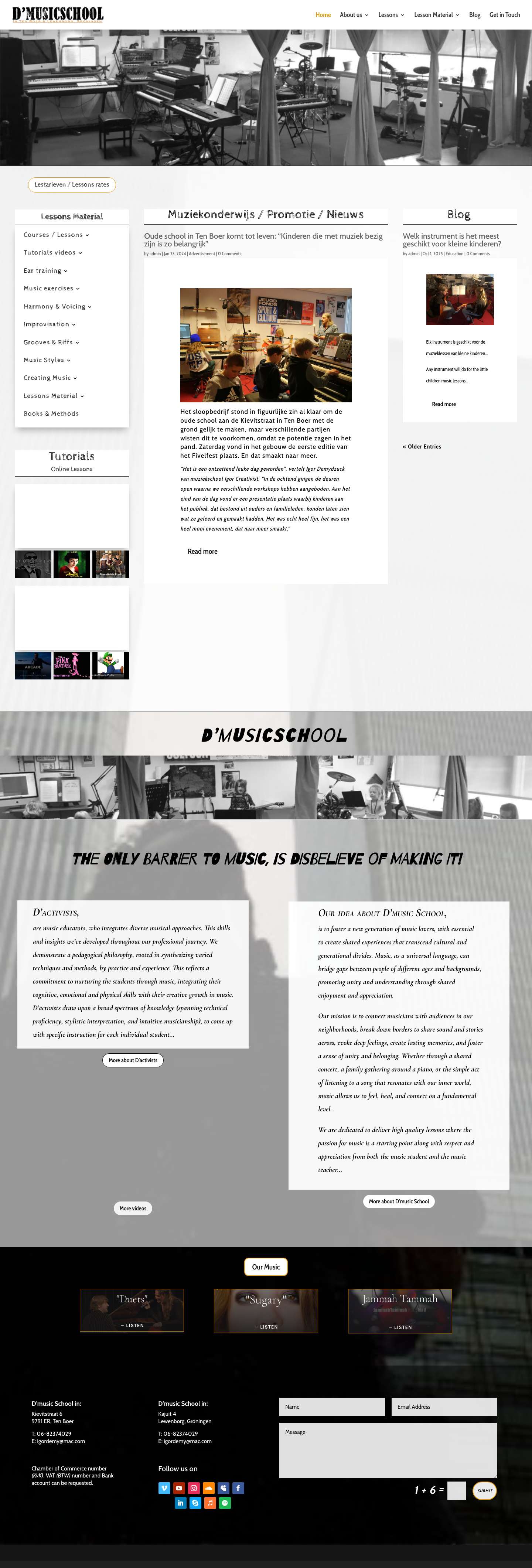 Piano Lessons, Music activists, Music Promotion, Music Education - Full Screenshot