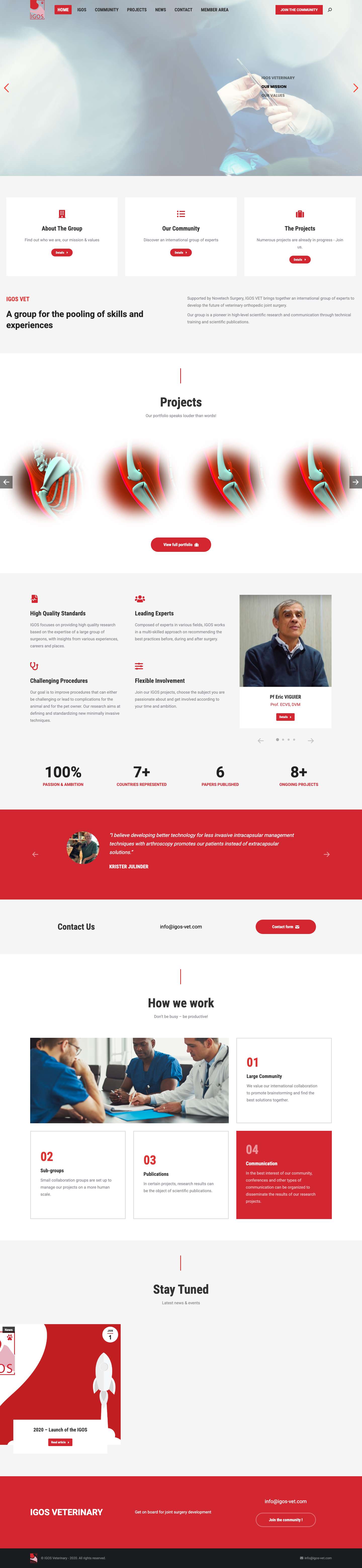 Innovation Group for Orthopaedic Surgery - IGOS Veterinary - Full Screenshot