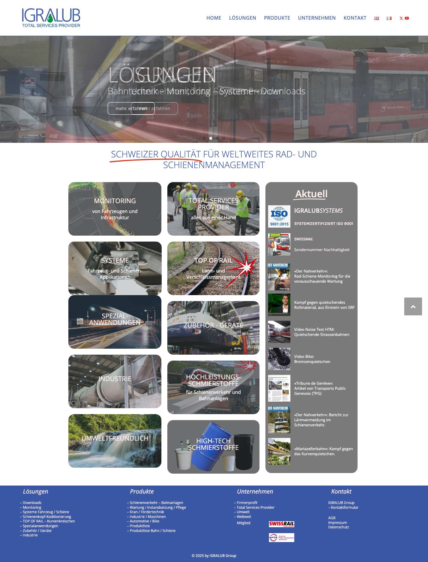 Schienenschmierung und Reibungsmanagement - Igralub - Full Screenshot