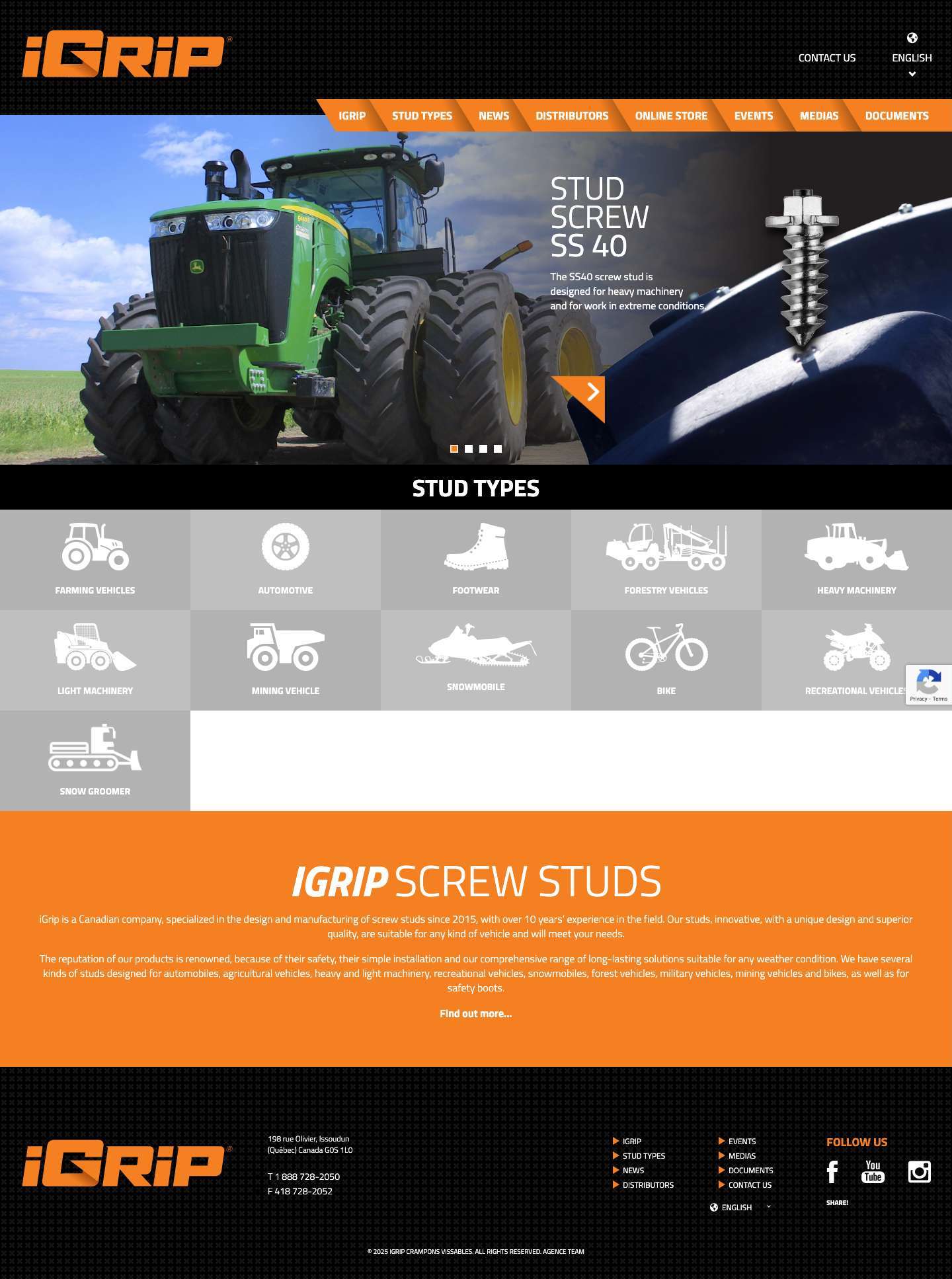 Homepage - IGRIP SCREW STUDS - Full Screenshot