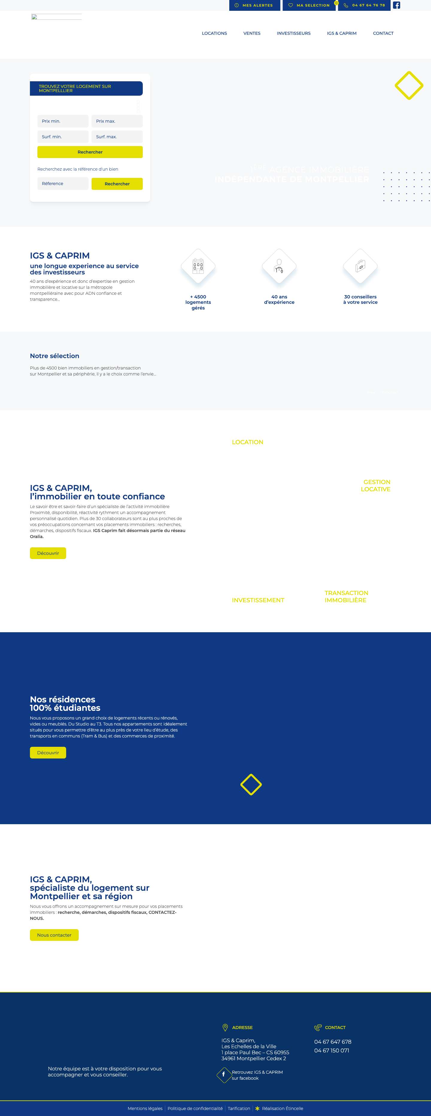 IGS & CAPRIM - Agence immobilière sur Montpellierbouton-mes-alertesbouton-ma-selectionbouton-notre-telephonemenu-moblosange-jaunepoint-bleuico-label-logementico-label-conseilico-label-experiencelosange-jauneico-pin-jauneico-contact-jaunebouton-ma-selectionbouton-mes-alertesico-pin-jauneico-contact-jaune - Full Screenshot