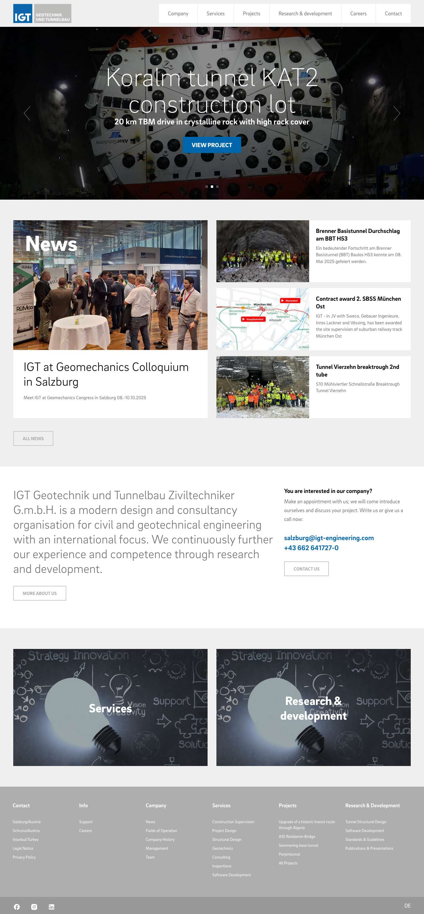 Geotechnik und Tunnelbau - IGT - Full Screenshot