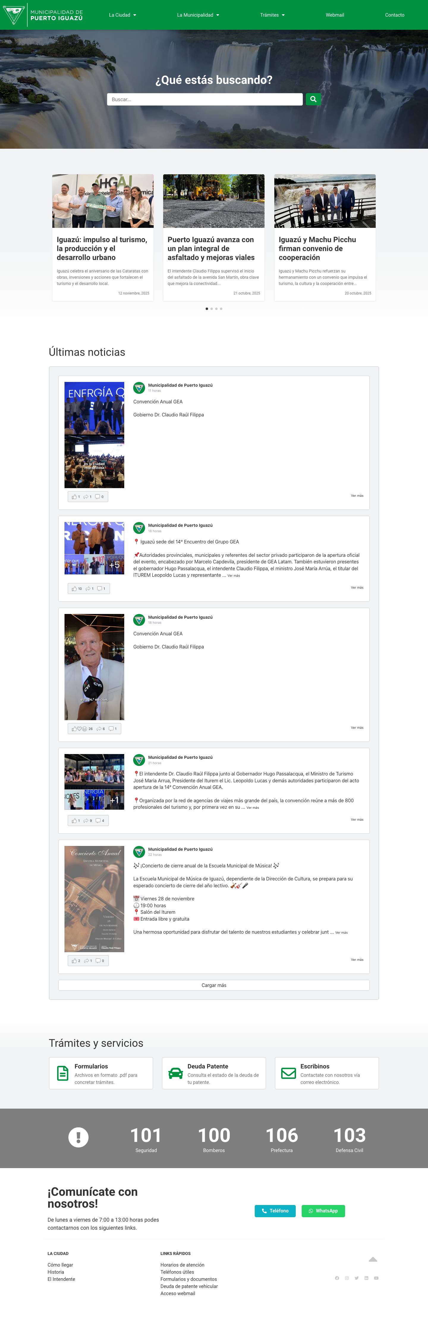 Municipalidad de Puerto Iguazú - Capital del TurismoComments Box SVG icons - Full Screenshot