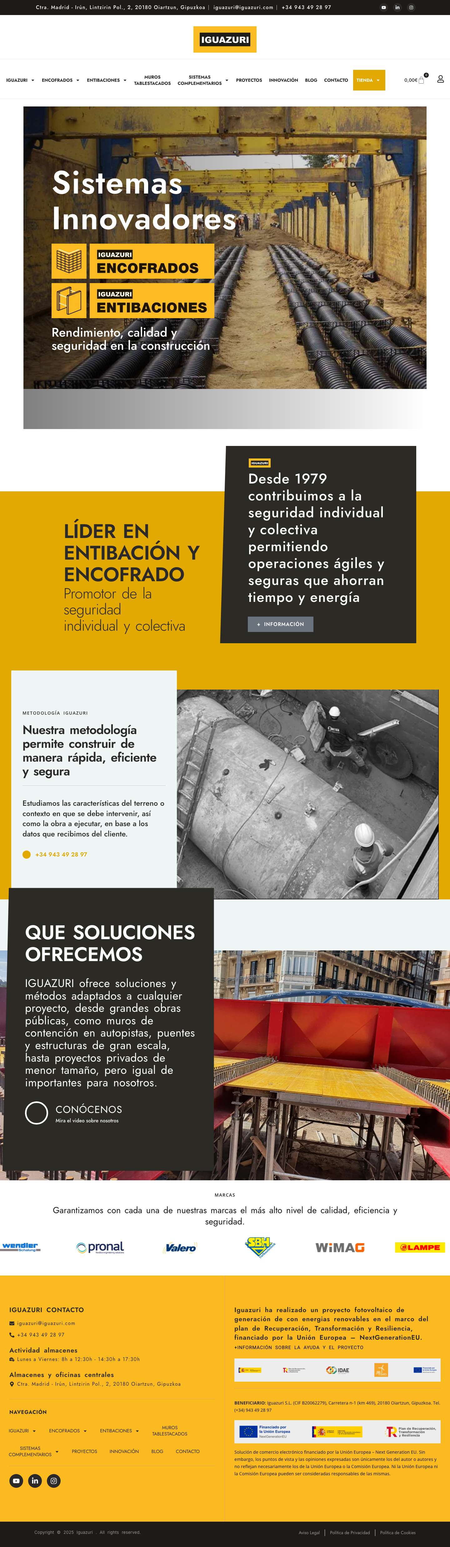 Home iguazuri - IGUAZURI. Alquiler y Venta de Entibaciones - Full Screenshot