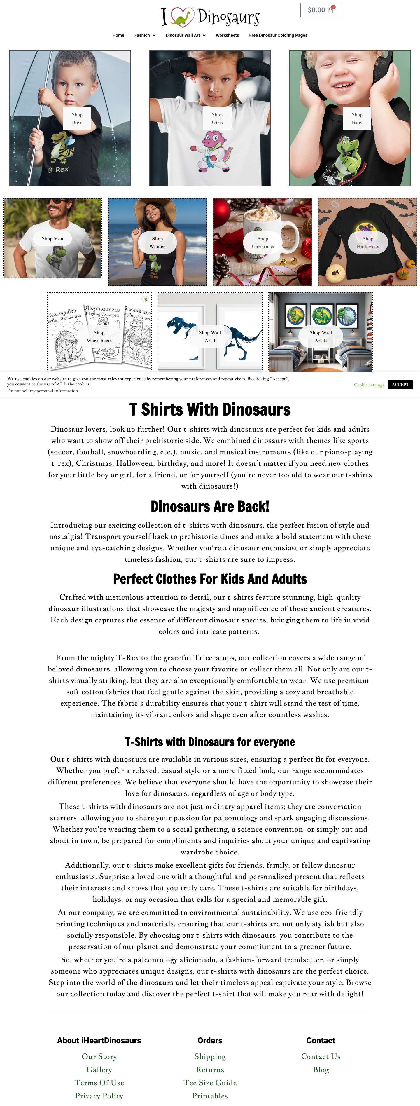 T Shirts With Dinosaurs - Full Screenshot