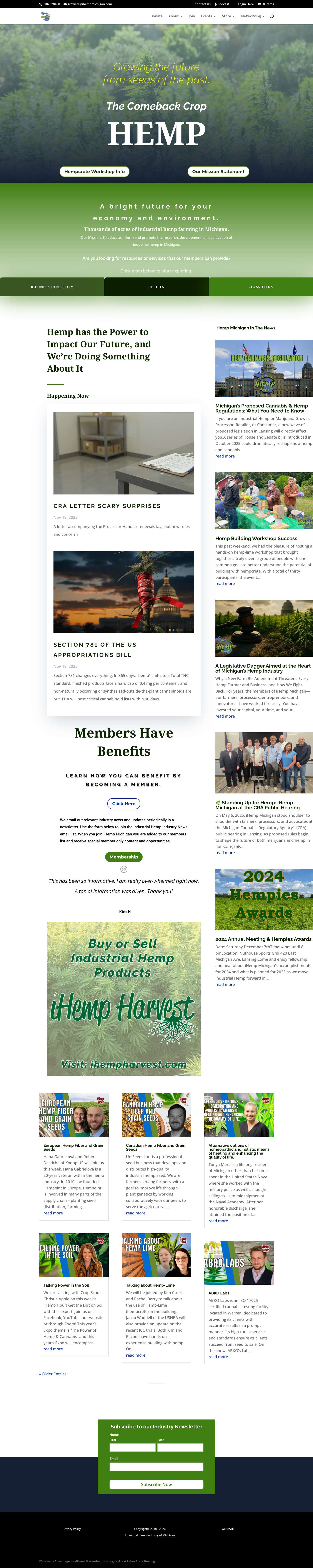 Industrial Hemp Education, Networking And Resources - Full Screenshot