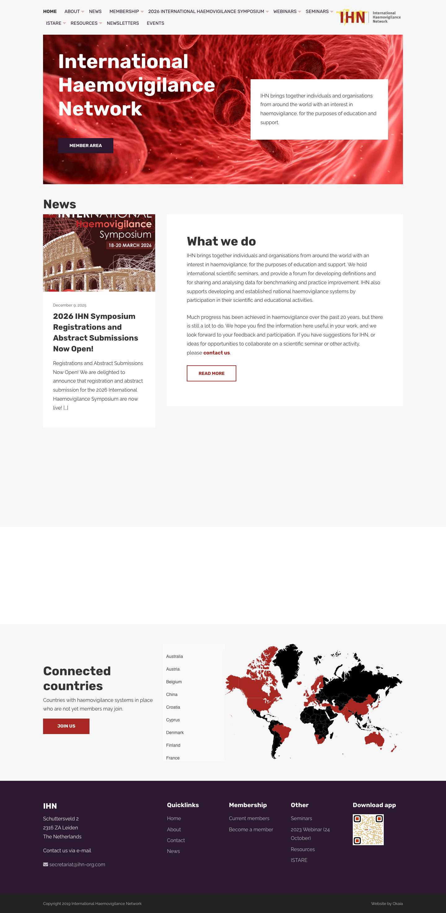 Home - International Haemovigilance Network - Full Screenshot