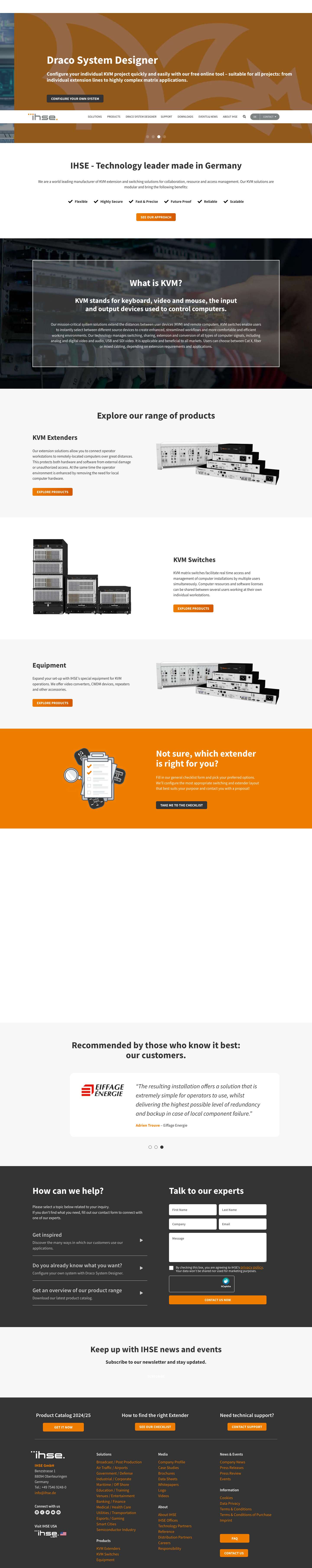 KVM Solutions - Technology leader made in Germany – IHSE - Full Screenshot