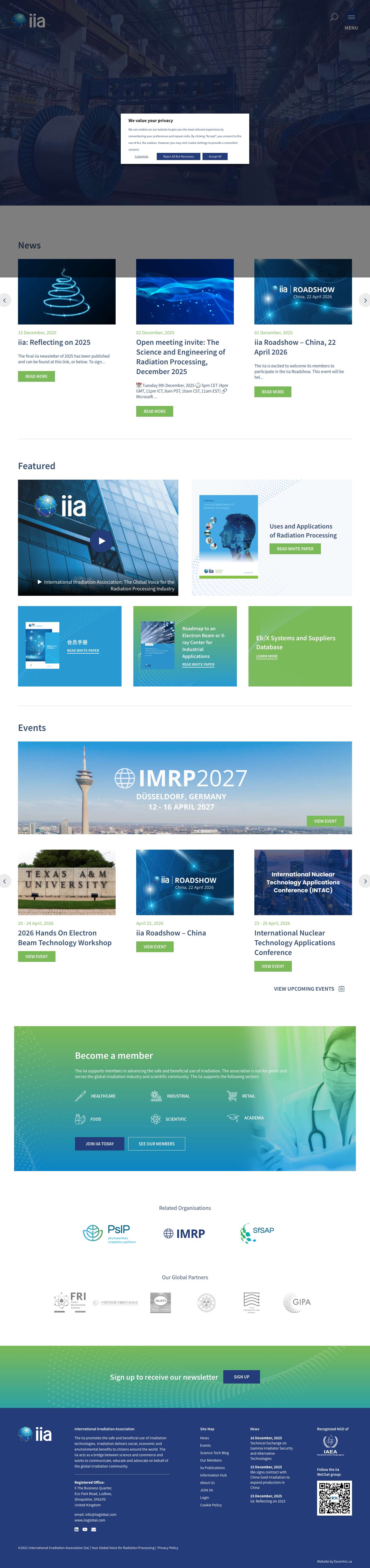 International Irradiation Assocation (iia) - Home - Full Screenshot