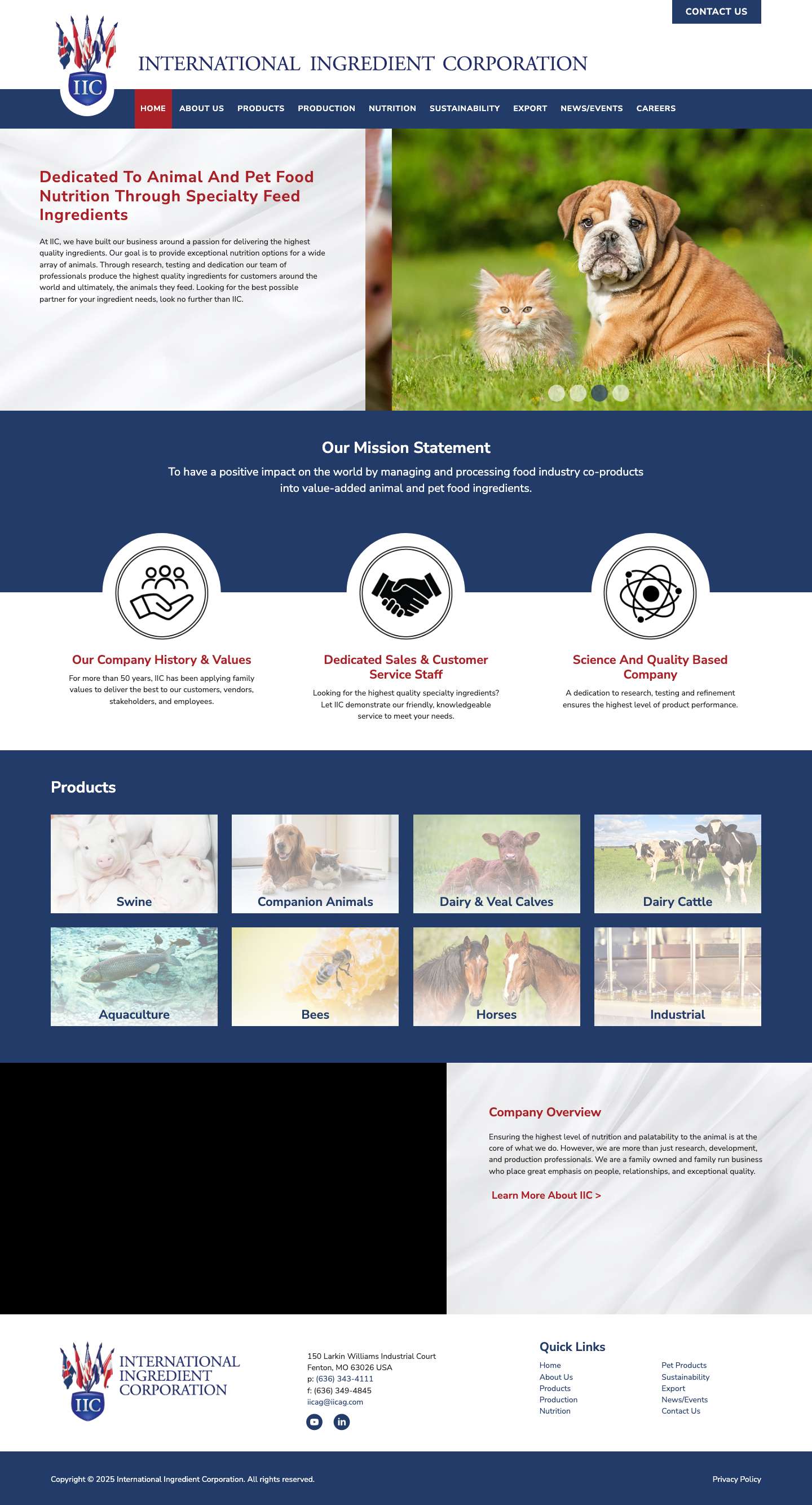 Home | International Ingredient Corporation - Full Screenshot