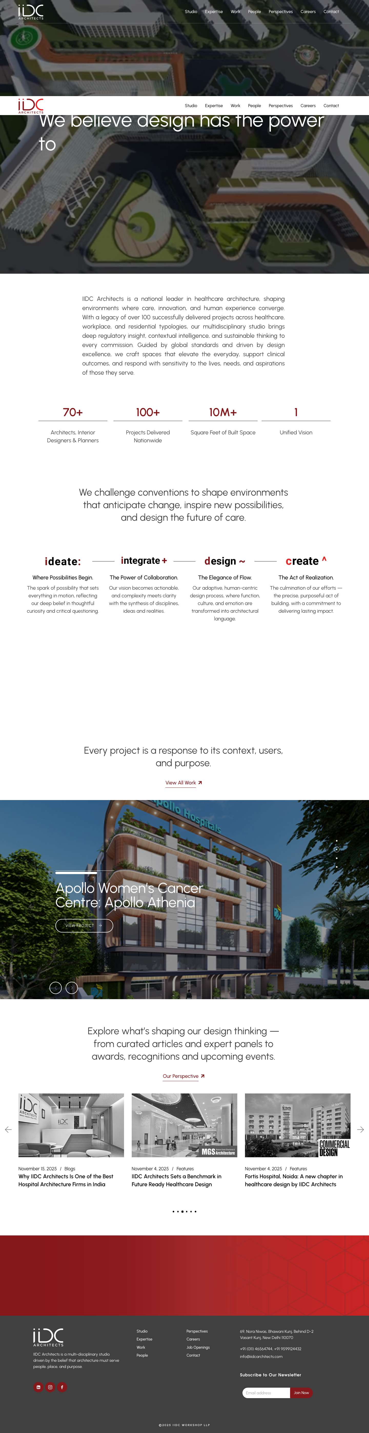 IIDC Architects – Leading Healthcare Architecture Firm in India - Full Screenshot