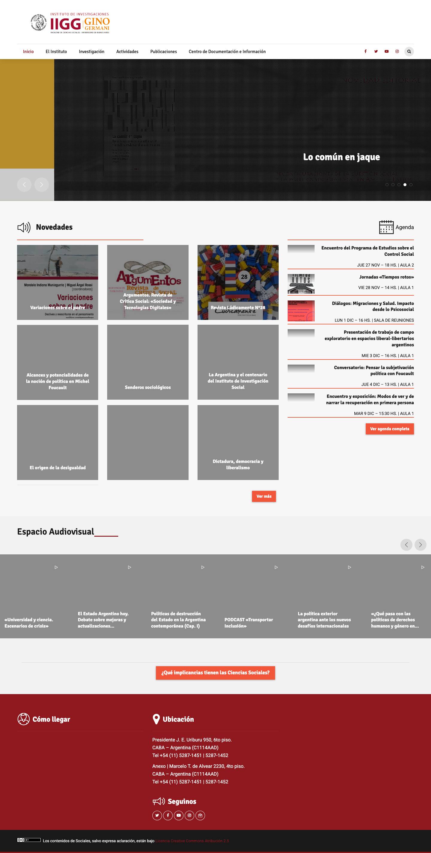 Instituto de Investigaciones Gino Germani - Full Screenshot