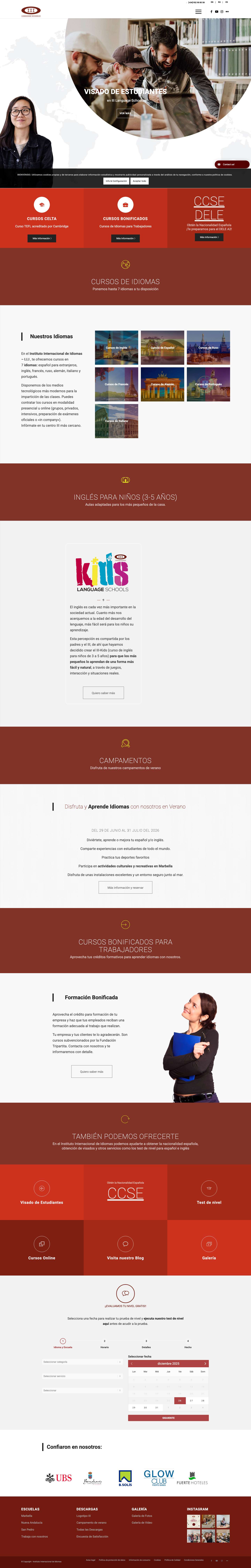 Instituto Internacional de Idiomas - III Language Schools - Full Screenshot