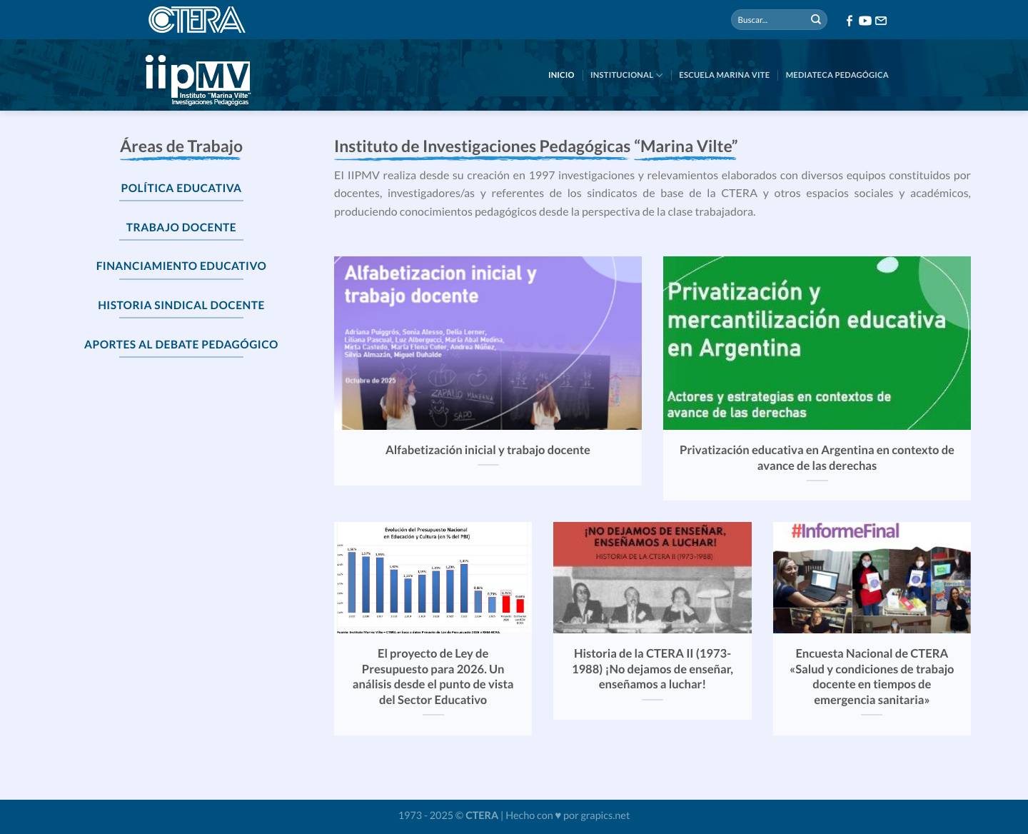 IIPMV | Instituto de Investigaciones Pedagógicas "Marina Vilte" - Full Screenshot