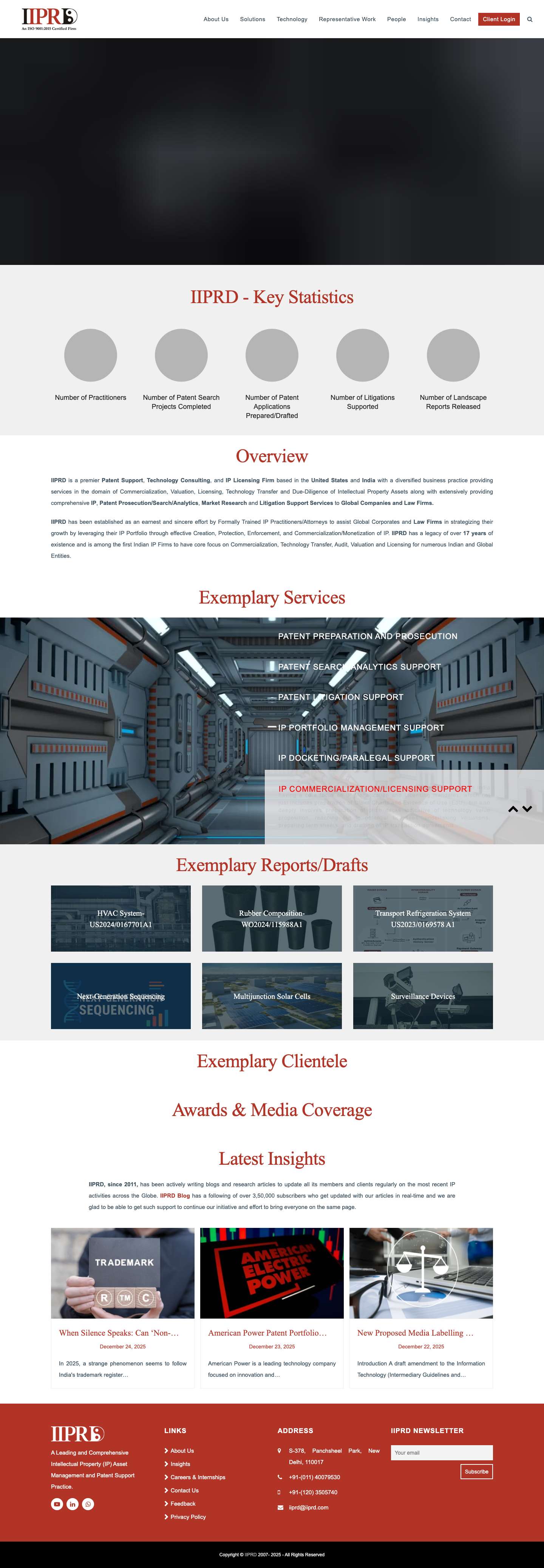 IIPRD | IP Licensing and Intellectual Property Services - Full Screenshot