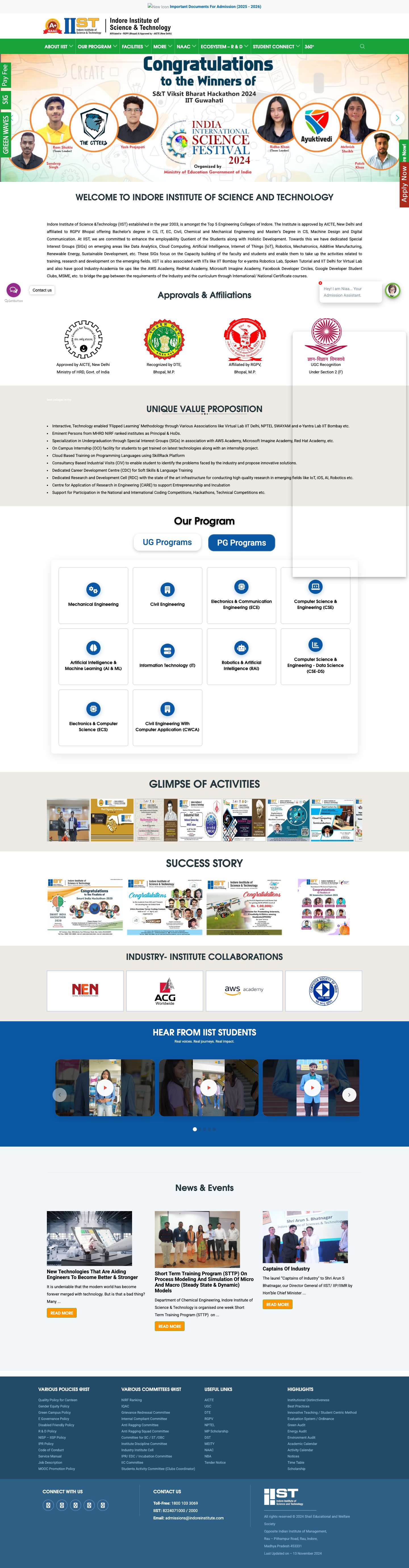 Top 5 & ten engineering colleges in mp | Best private B.E | best colleges in mp - Full Screenshot