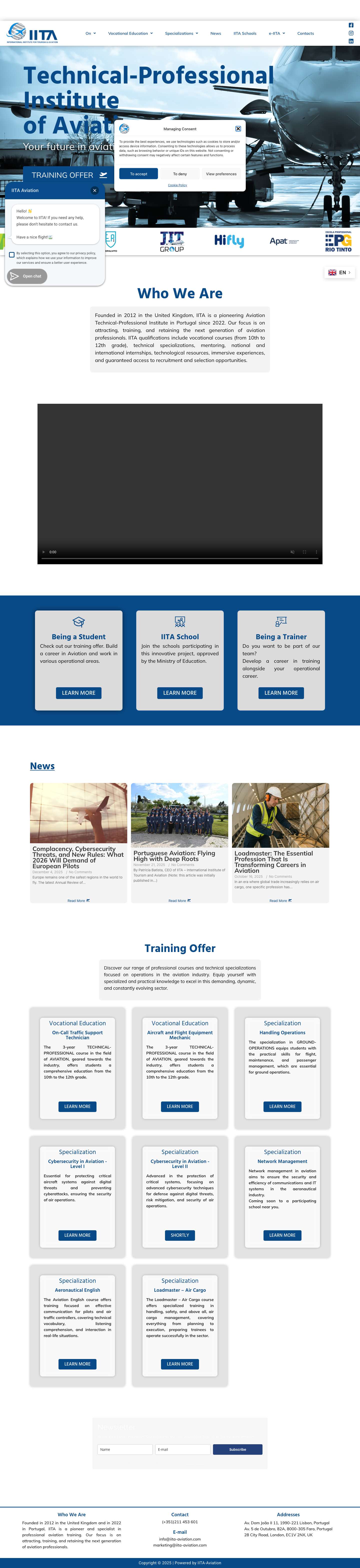 Home | IITA Aviation - Full Screenshot