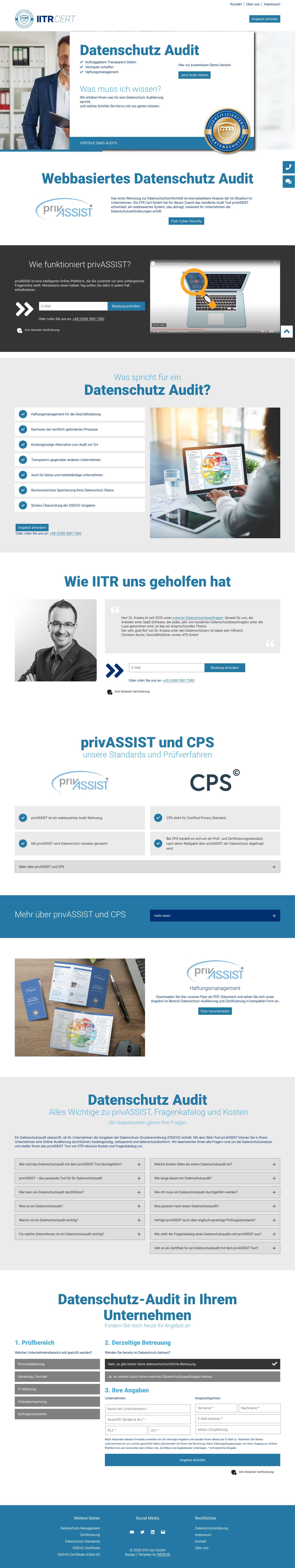 IITR Cert GmbH - Datenschutz-Audit und Zertifizierung - Full Screenshot