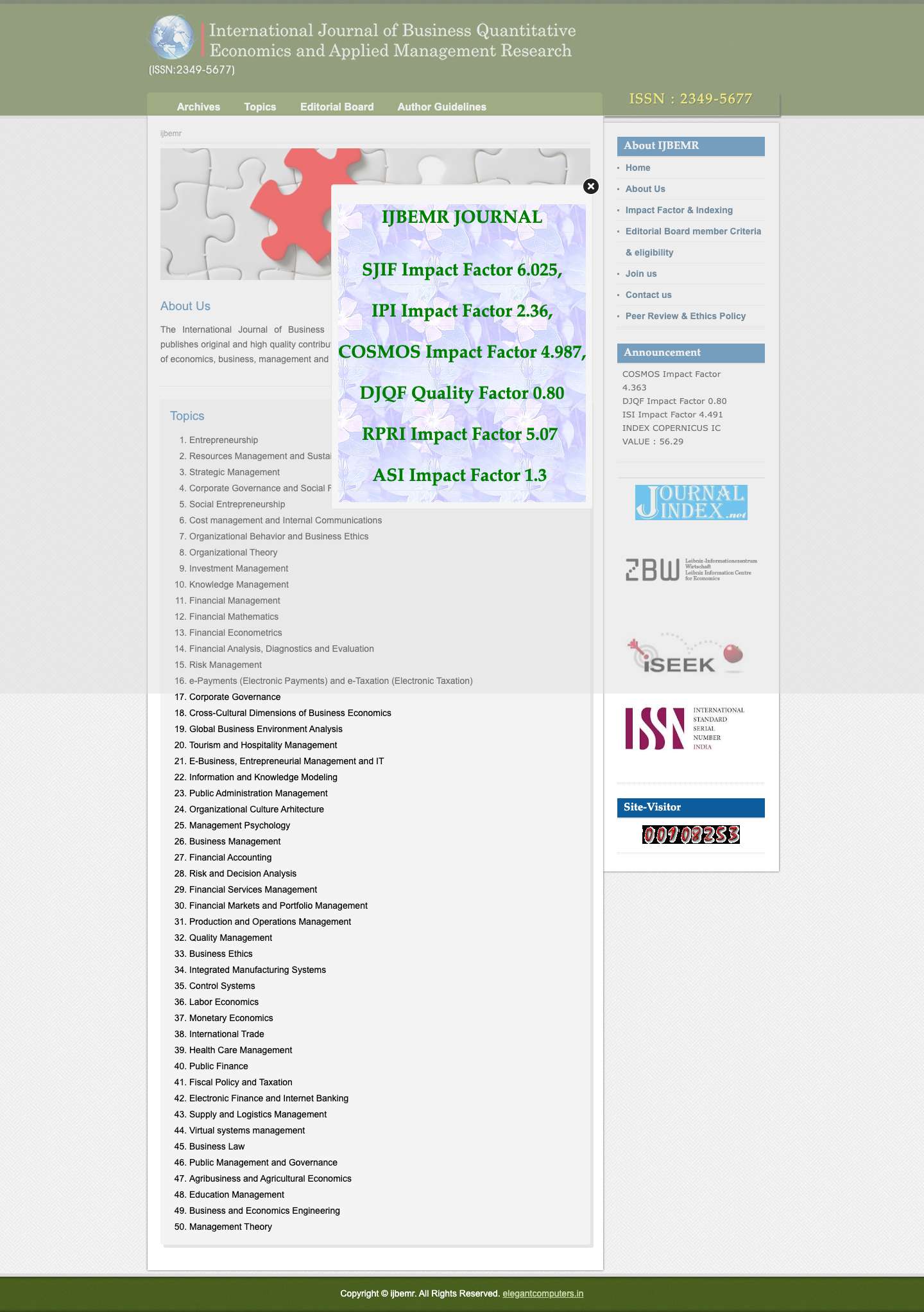 ijbemr | International Journal of Business Quantitative Economics and Applied Management Research - Full Screenshot