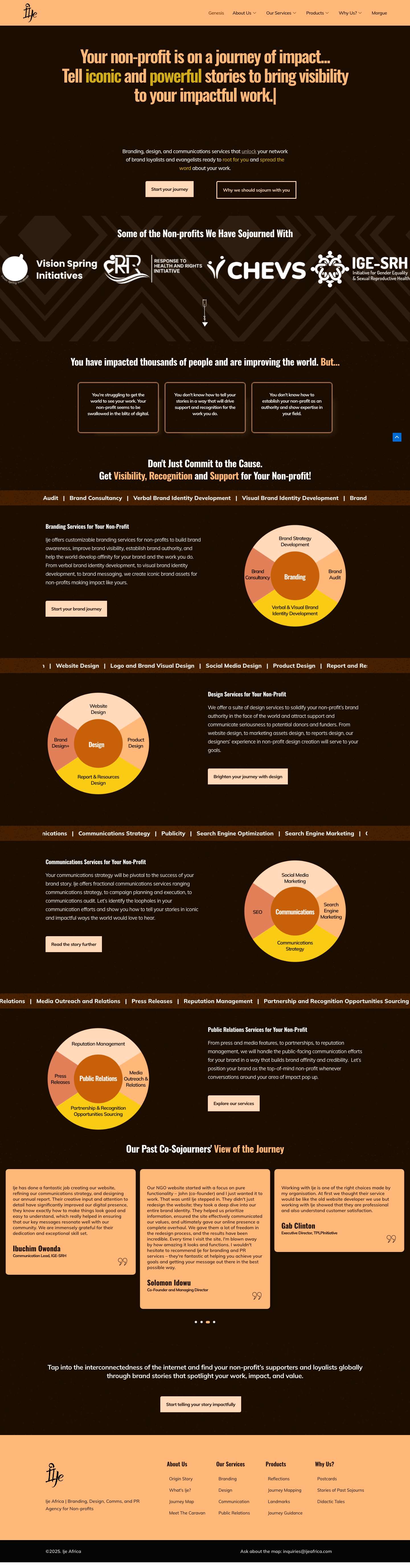 Ije Africa - Branding, Design, Comms and PR Agency for Non-profitsMarquee TextMarquee TextMarquee TextMarquee Text - Full Screenshot