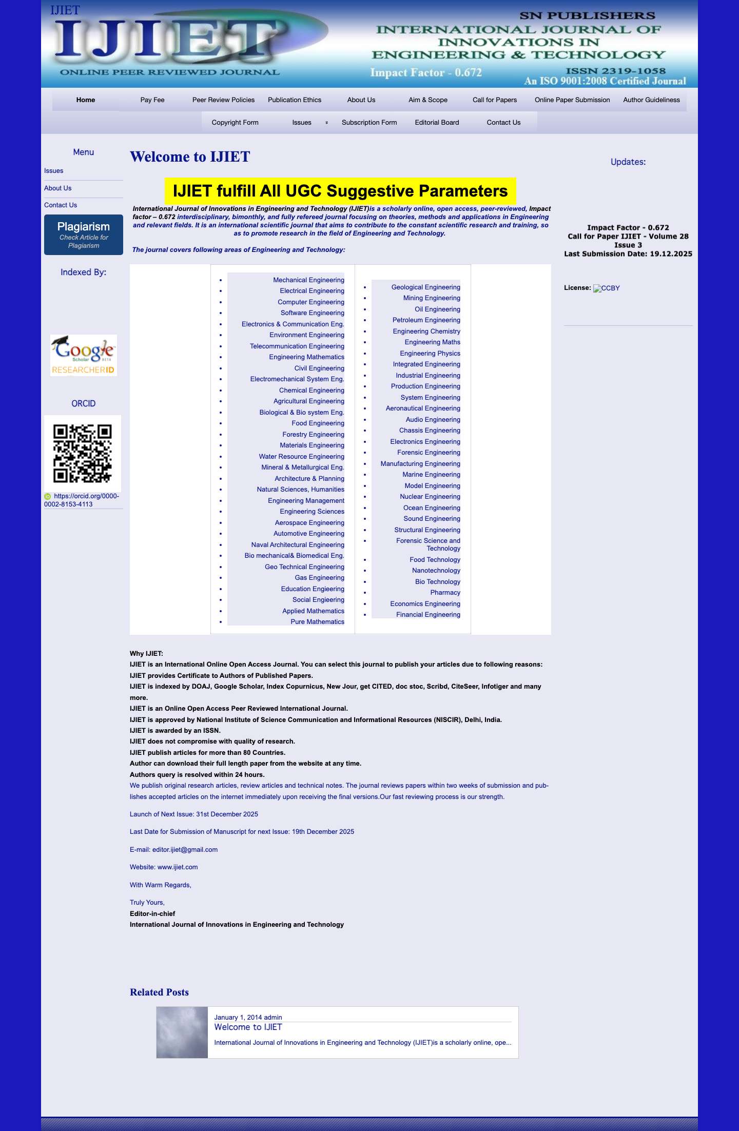 Welcome to IJIET - IJIET - Full Screenshot