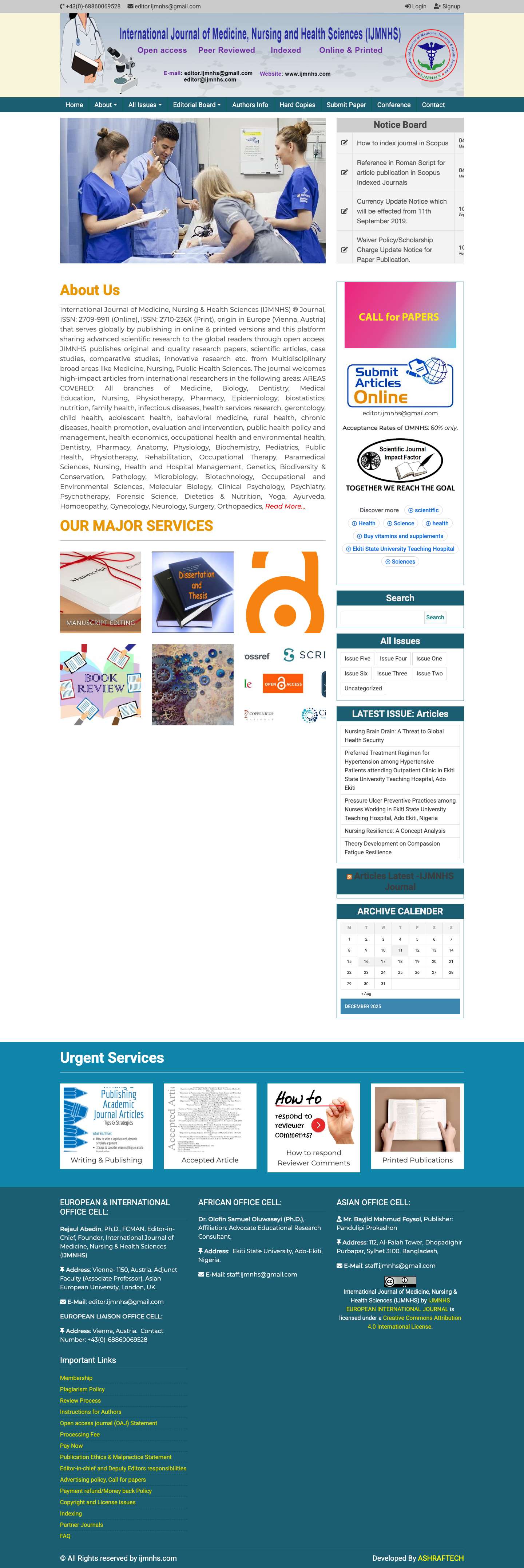 International Journal of Medicine, Nursing & Health Sciences | IJMNHS | – @ Submit Research Papers, Articles - Full Screenshot