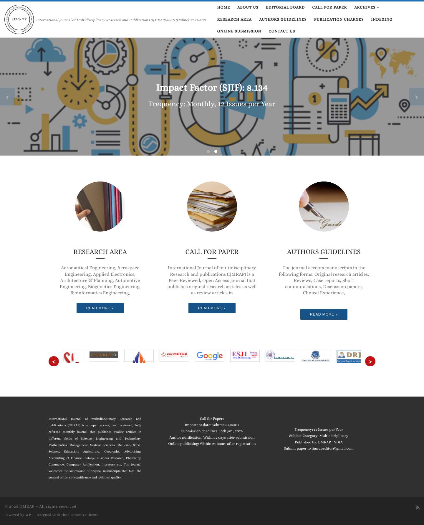 IJMRAP – International Journal of Multidisciplinary Research and Publications (IJMRAP)-ISSN (Online): 2581-6187 - Full Screenshot