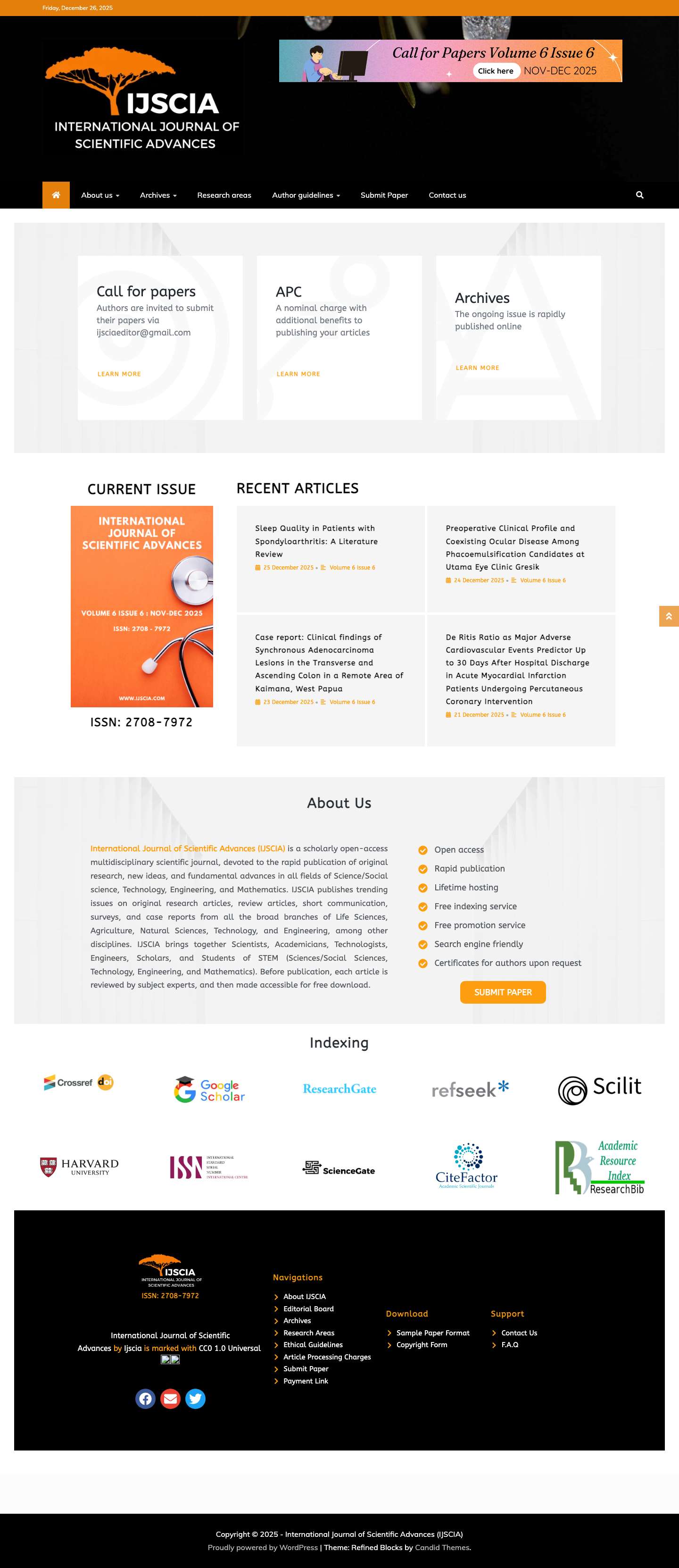 A versatile and quality open access journal - Full Screenshot