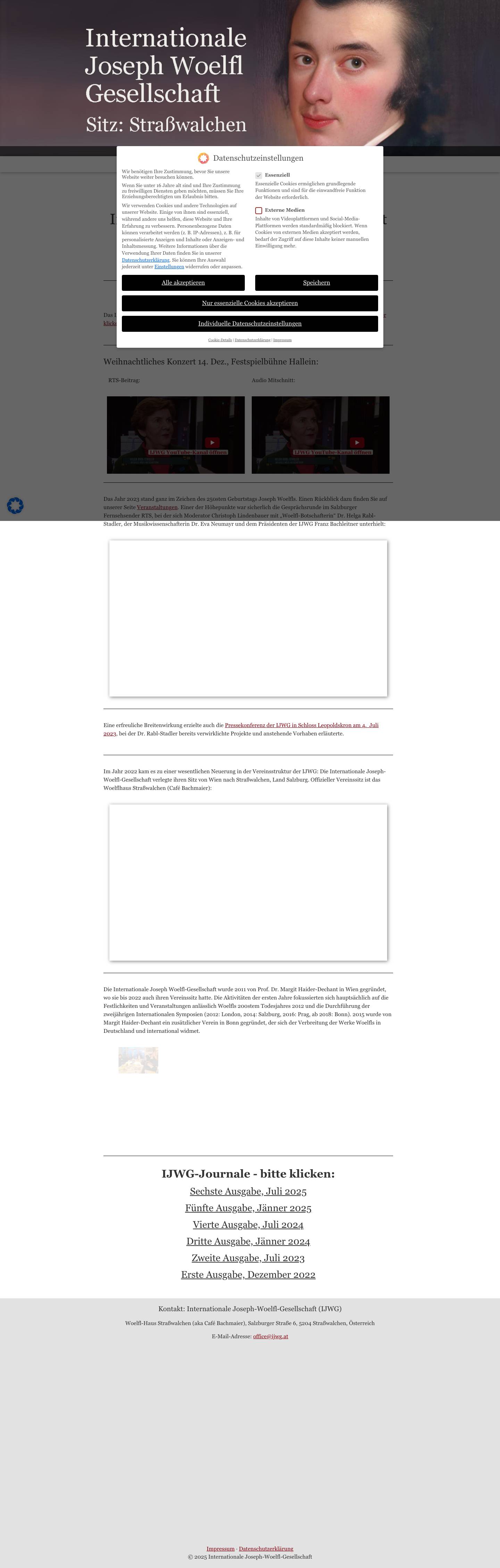 IJWG – Internationale Joseph Woelfl Gesellschaft - Full Screenshot