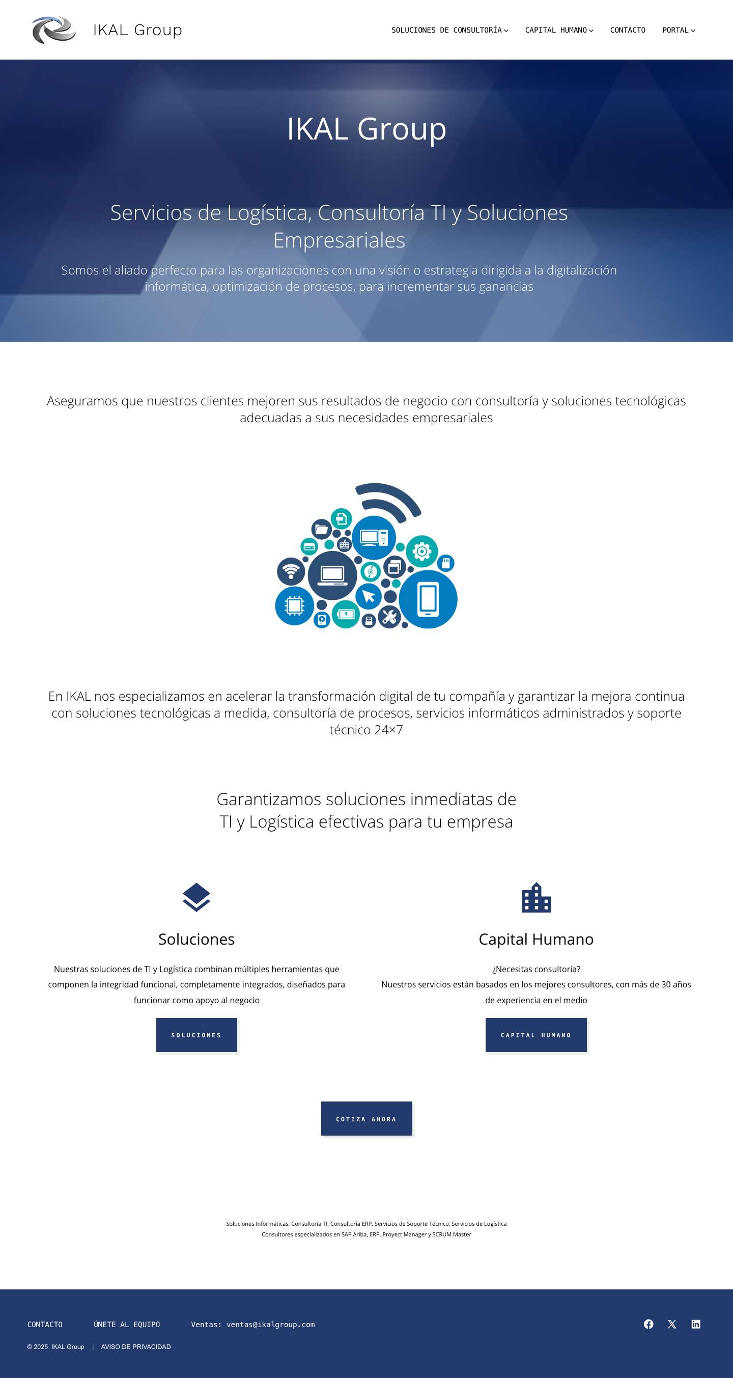 Empresa de Consultoría de TI y Logística - IKAL Group - Full Screenshot