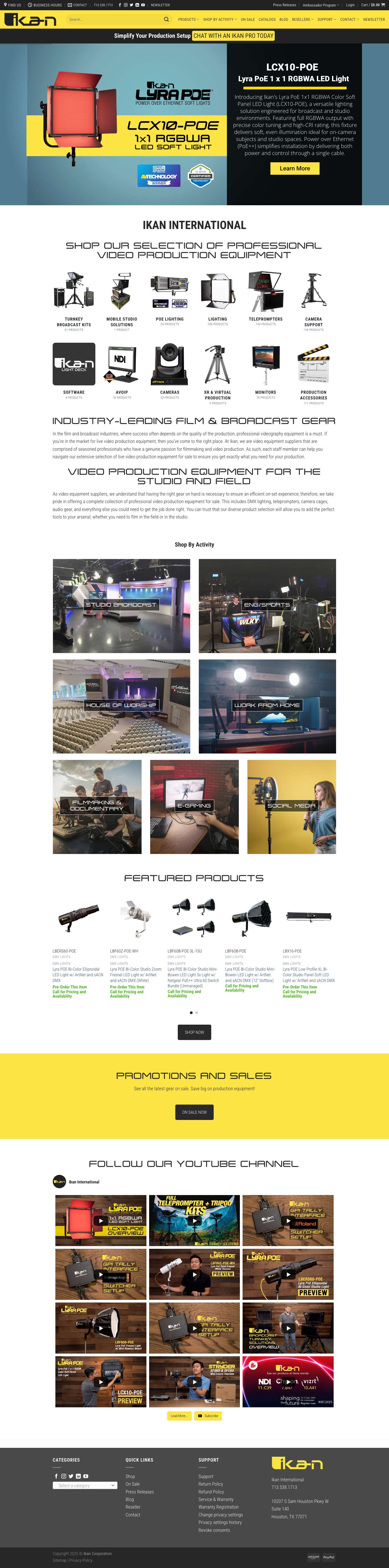 Professional Video Production Equipment for Sale | Ikan - Full Screenshot