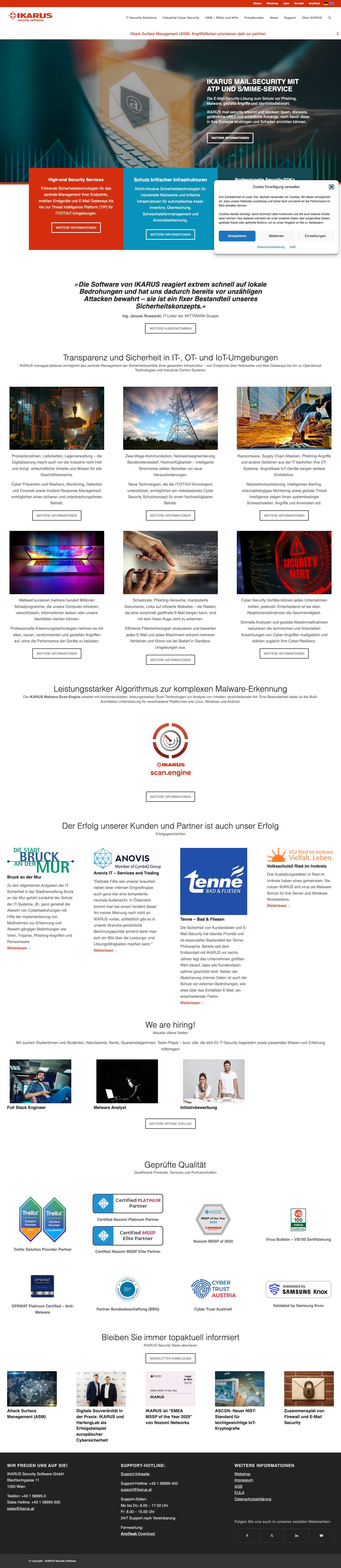 Willkommen - IKARUS Security SoftwareClick to open the search input fieldZurückWeiterZurückWeiterZurückWeiter - Full Screenshot