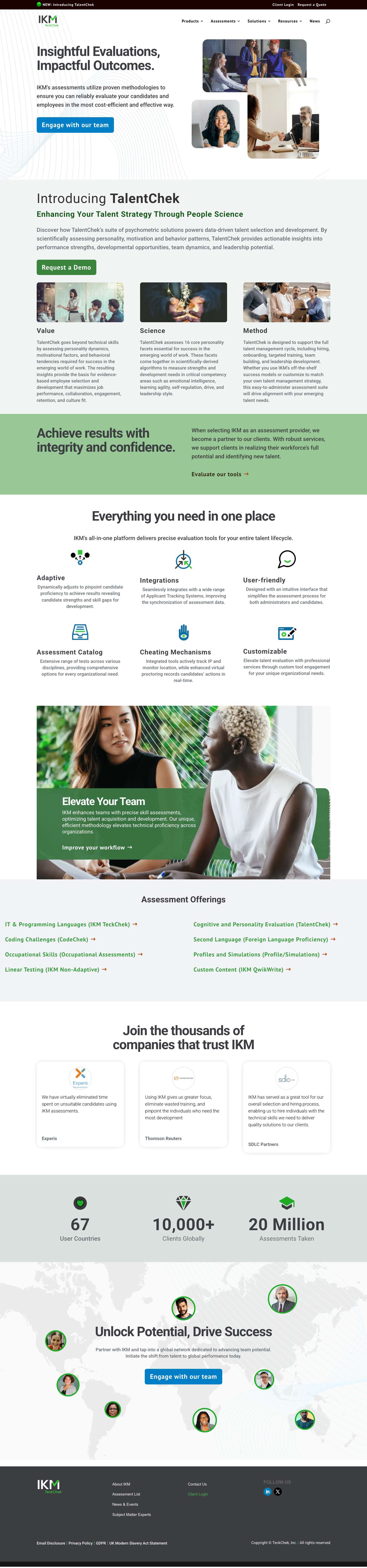 IKM : Assessments, Testing, Training, Recruitment, Certification | - Full Screenshot