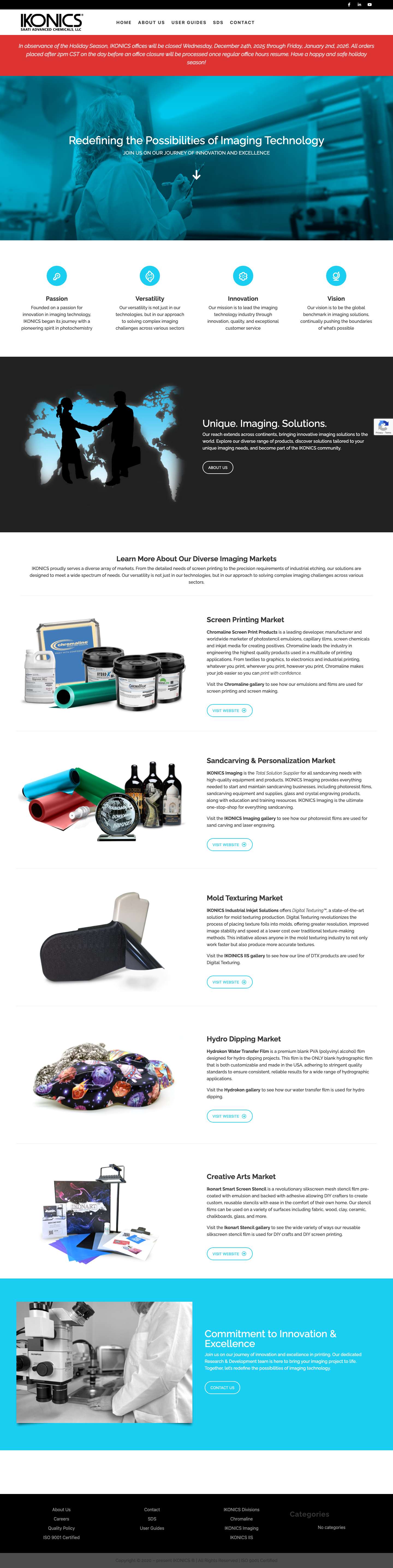 IKONICS | Photochemistry and Imaging Solutions - Full Screenshot