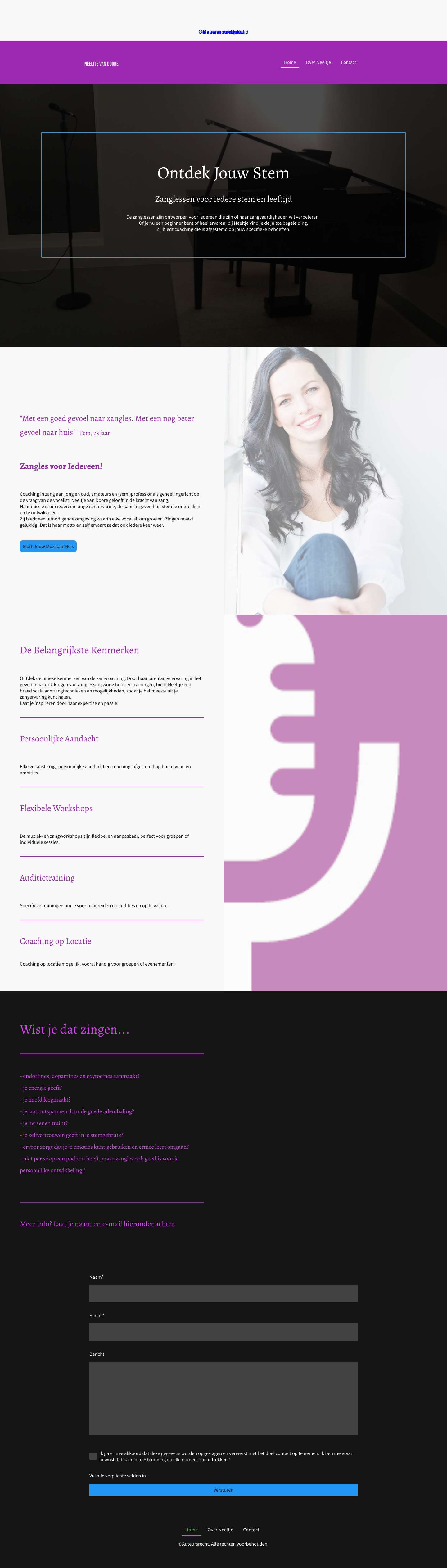 Zangles en Zangcoaching voor Iedereen - Full Screenshot