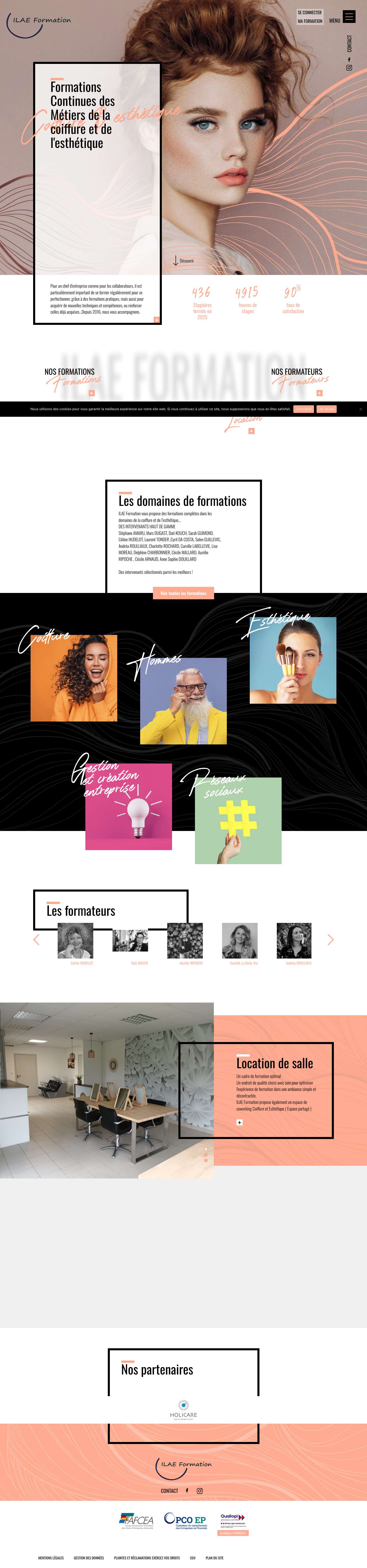 ILAE Formation - ILAE Formation est un centre de formation pour les métiers de la coiffure et de l'esthétique. Le centre propose des formations adaptées et s'occupe de toutes les formalités de prises en charge. - Full Screenshot