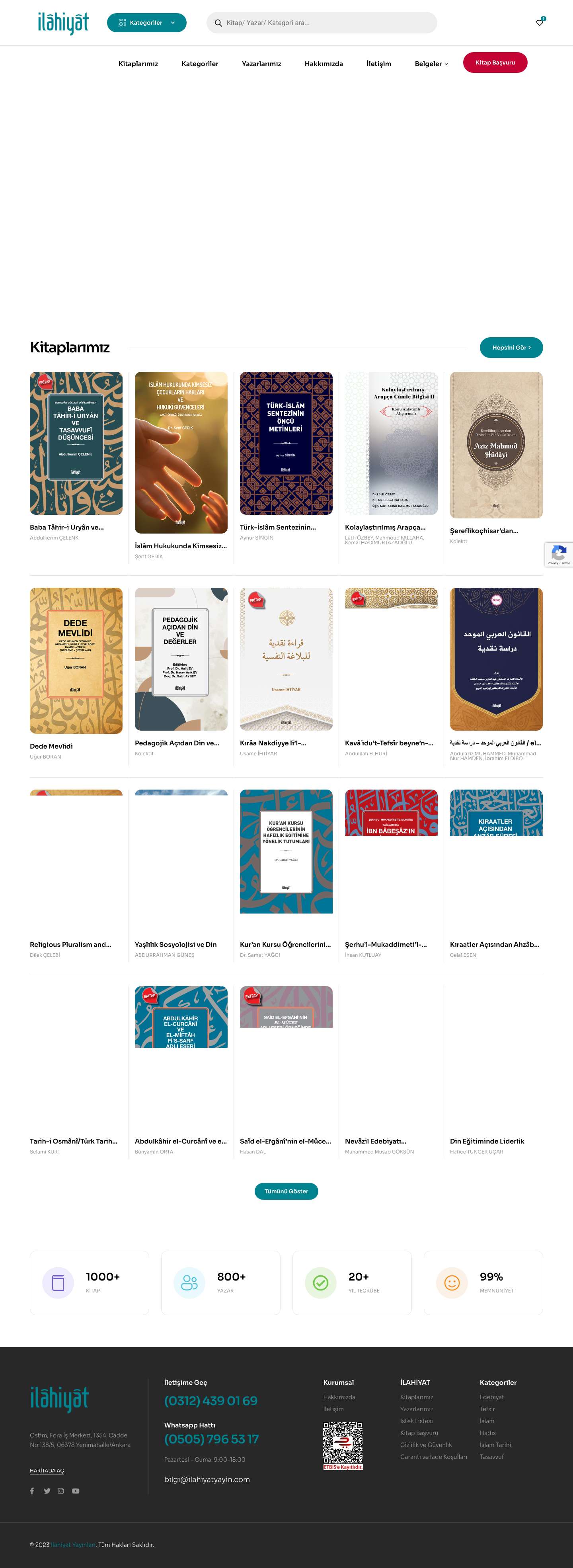Ana Sayfa - İlahiyat Yayınları - Full Screenshot