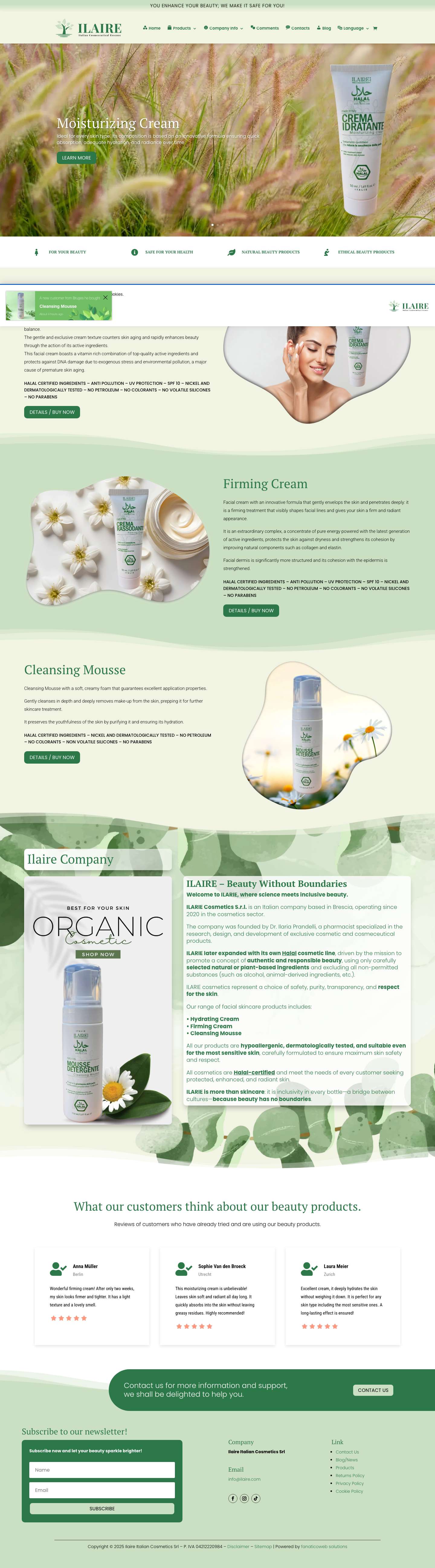 Natural Organic Cosmetics - Full Screenshot