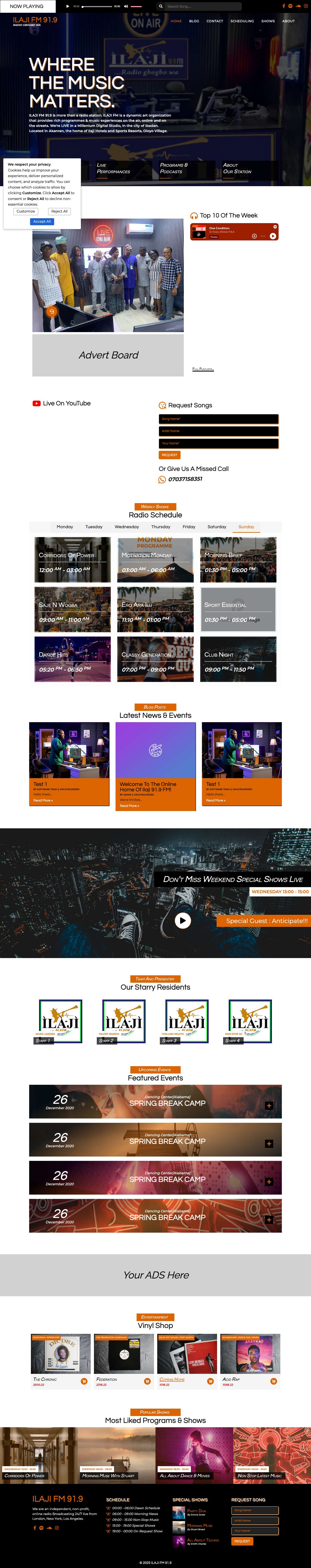 Home - ILAJI FM 91.9 - Full Screenshot