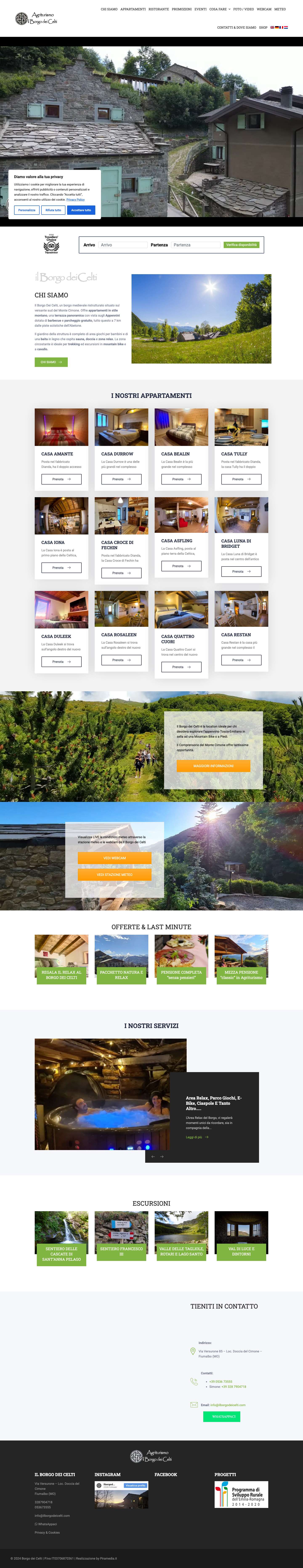AGRITURISMO A FIUMALBO - Agriturismo il Borgo dei Celti - Full Screenshot