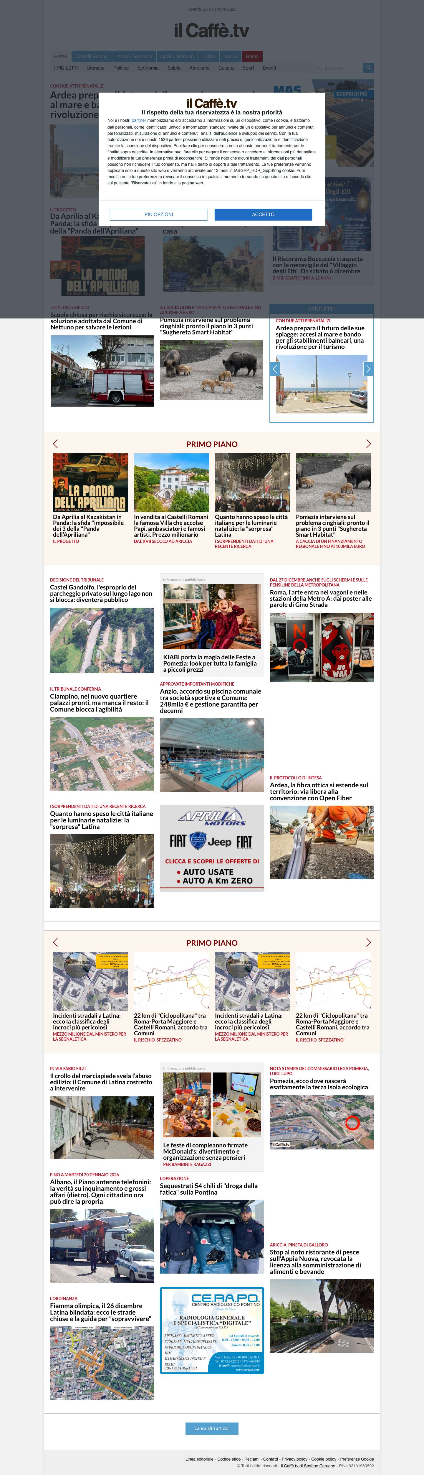 Notizie - Il Caffè - Home page - Full Screenshot