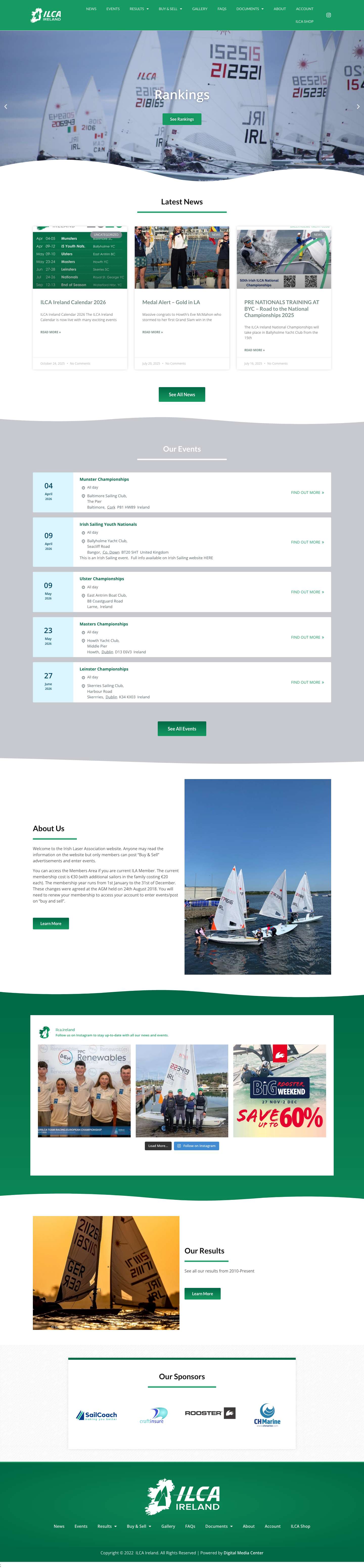 Welcome | ILCA Ireland - Irish Laser Class Association - Full Screenshot