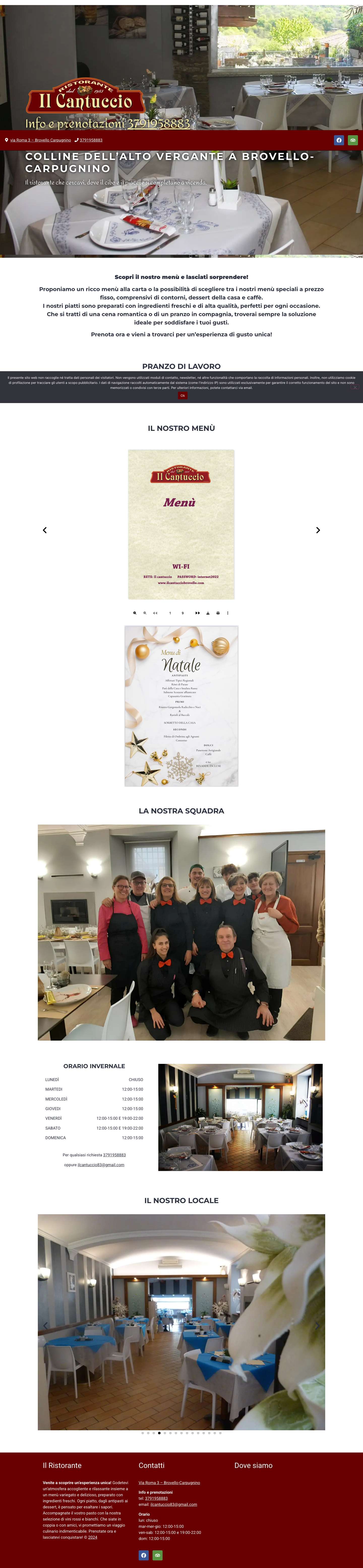 Ristorante Il Cantuccio - Brovello-Carpugnino | Sapori di Stagione - Full Screenshot