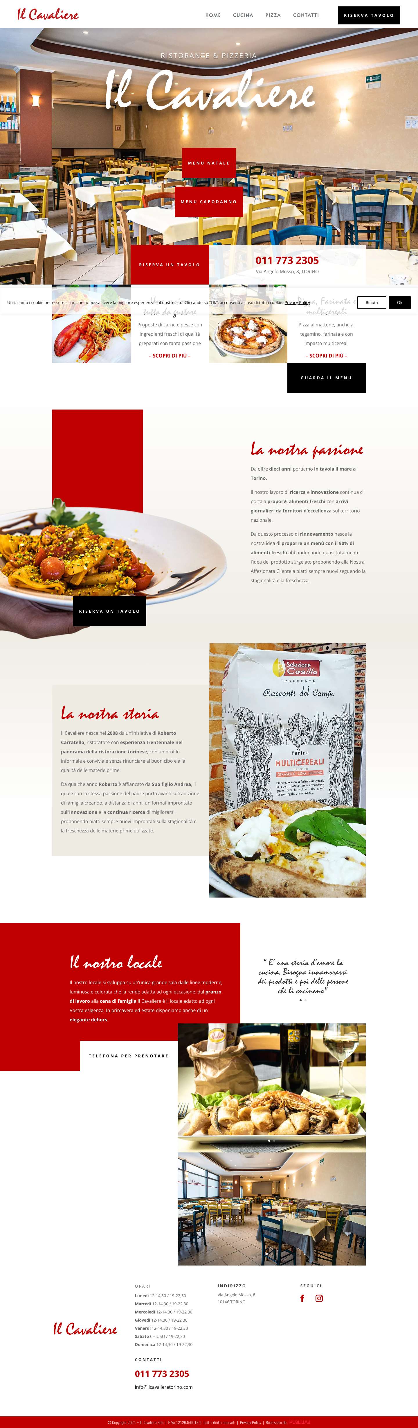 Home - Il Cavaliere Ristorante Pizzeria - Full Screenshot