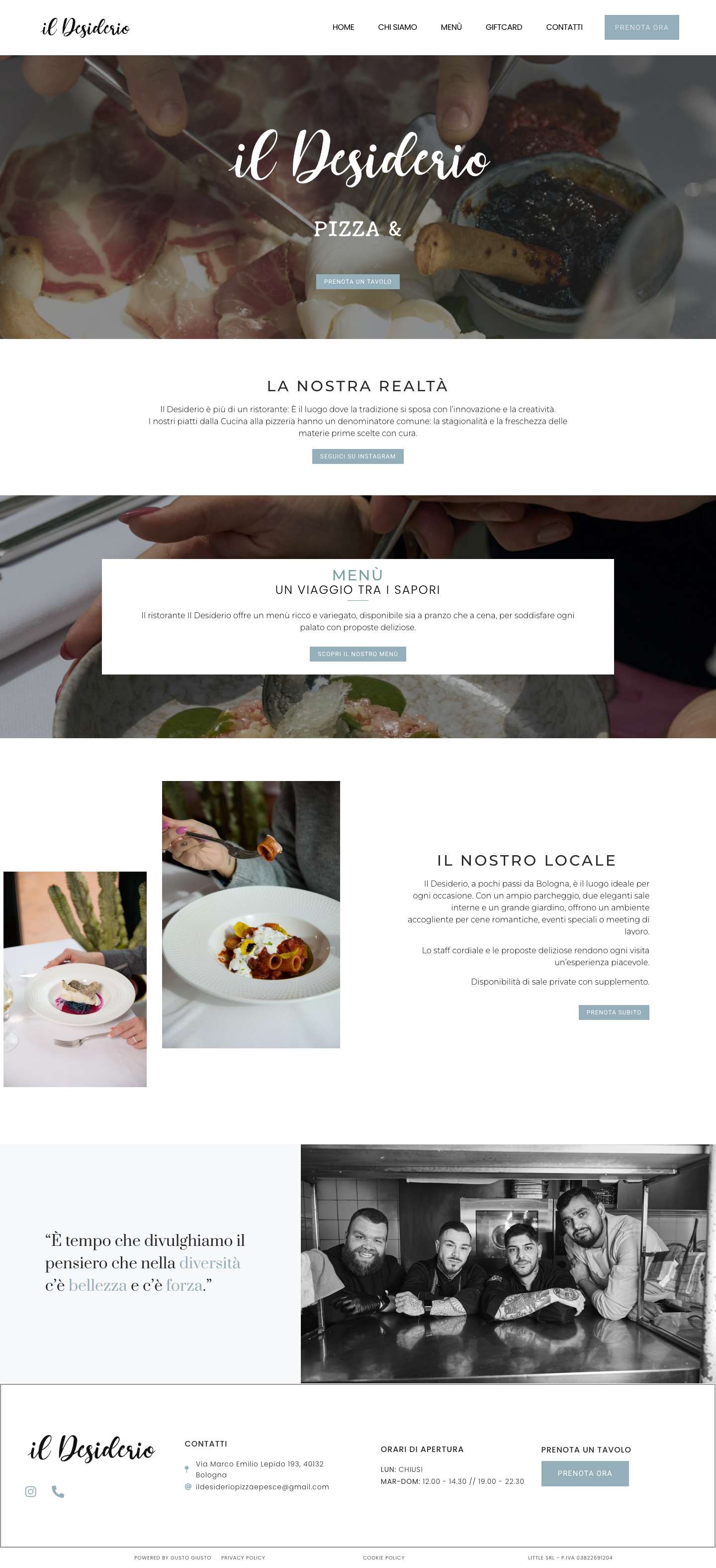 Il Desiderio – Pizza & Pesce - Full Screenshot