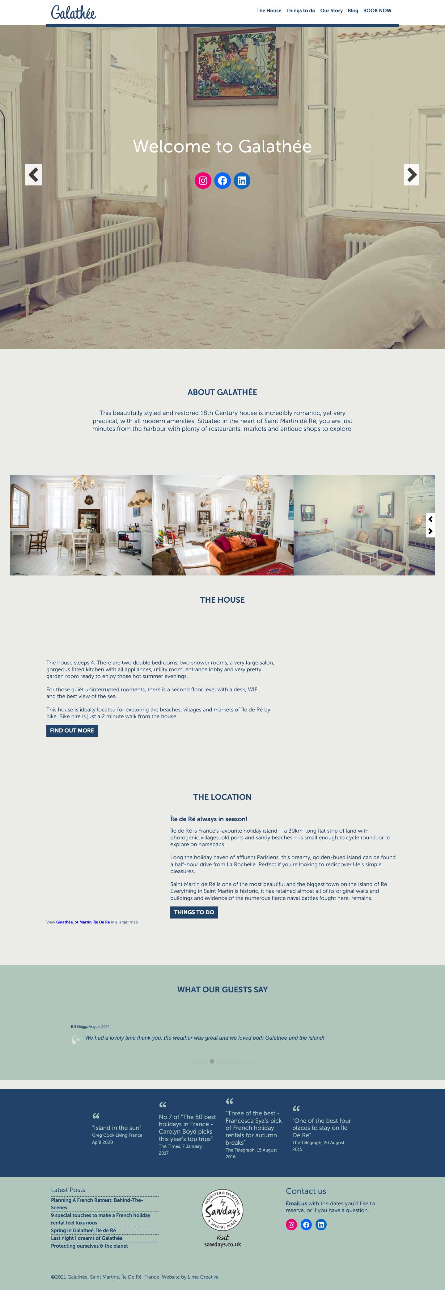 Exclusive, luxury holiday house villa to rent in Île De Ré, France | Galathee - Full Screenshot