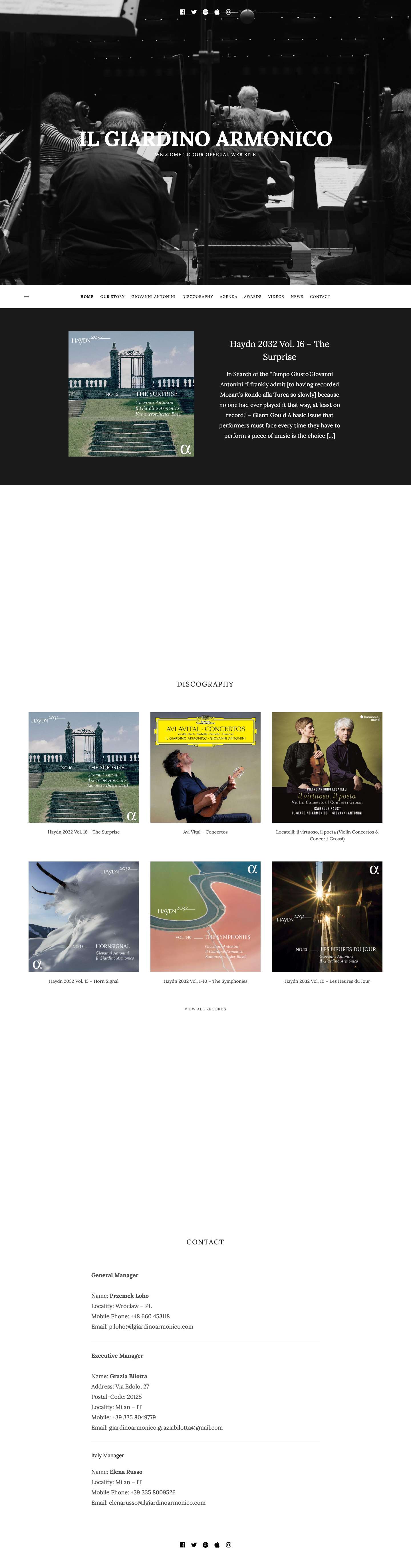 Il Giardino Armonico – Welcome to our official web site - Full Screenshot