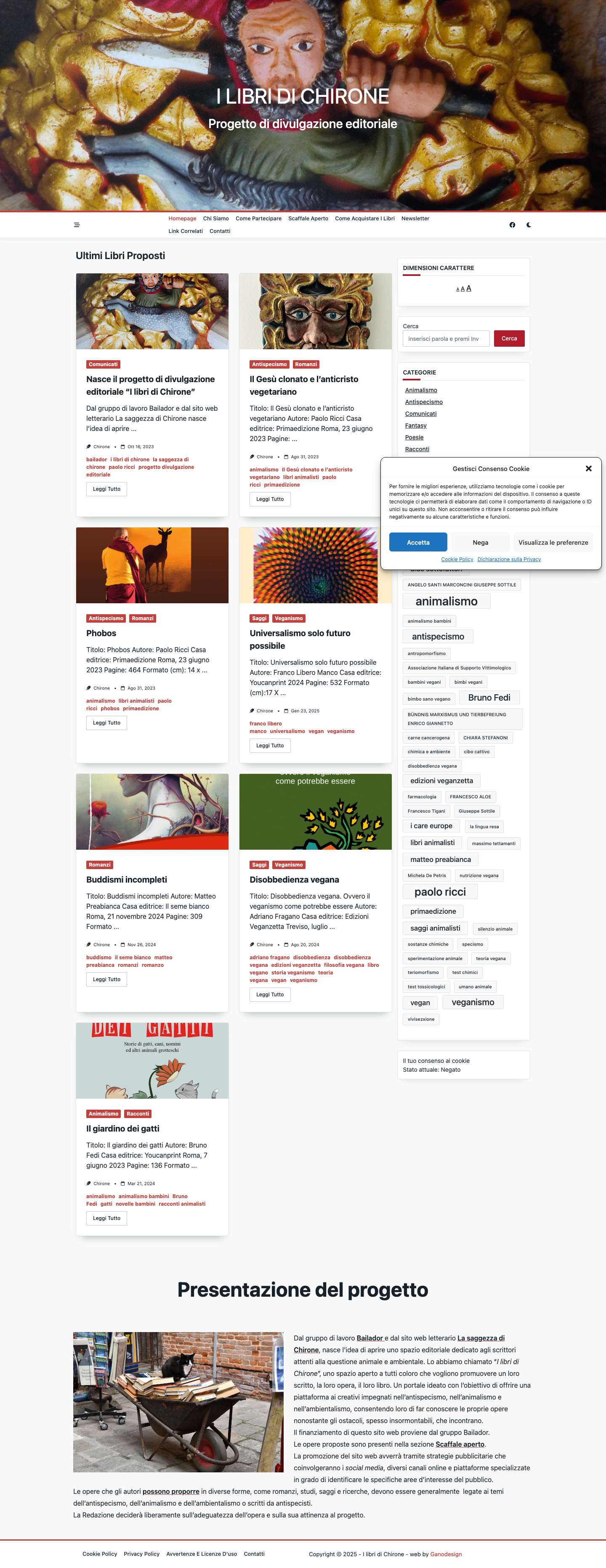 Presentazione del progetto - I libri di Chirone - Full Screenshot
