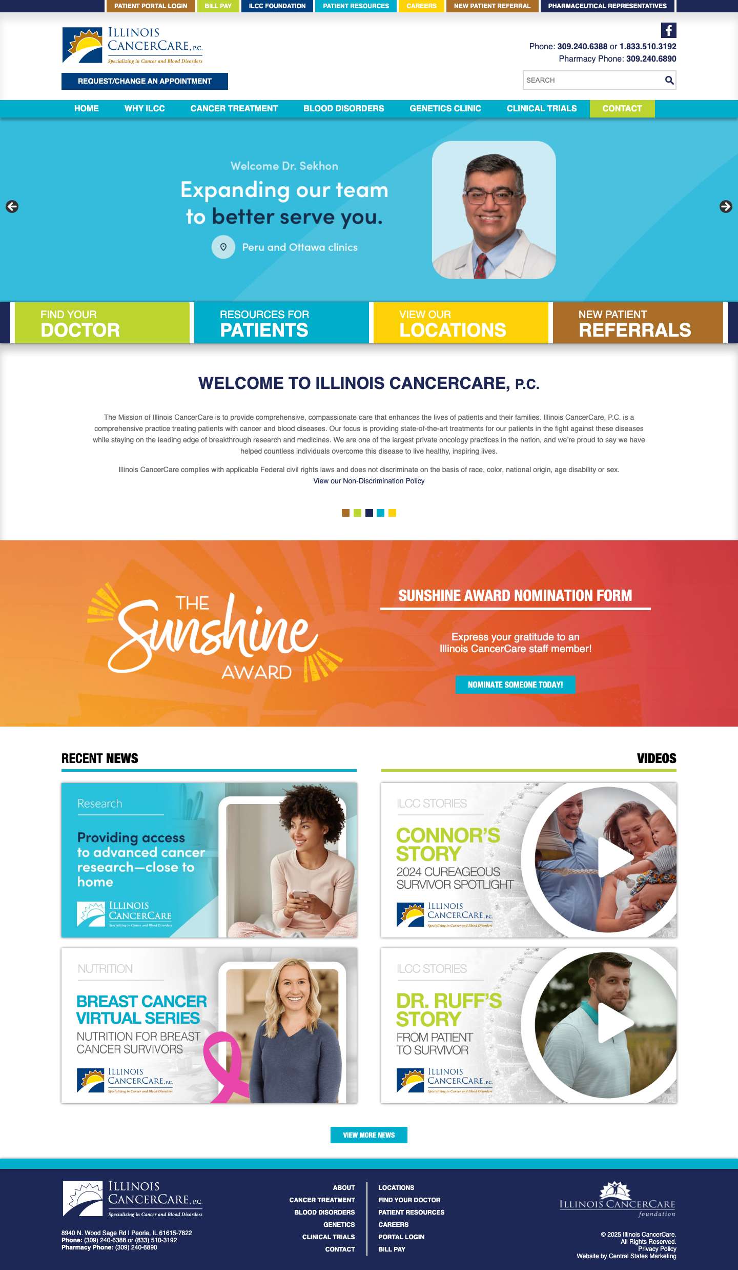 Welcome to Illinois CancerCare, P.C. - Illinois CancerCare - Full Screenshot
