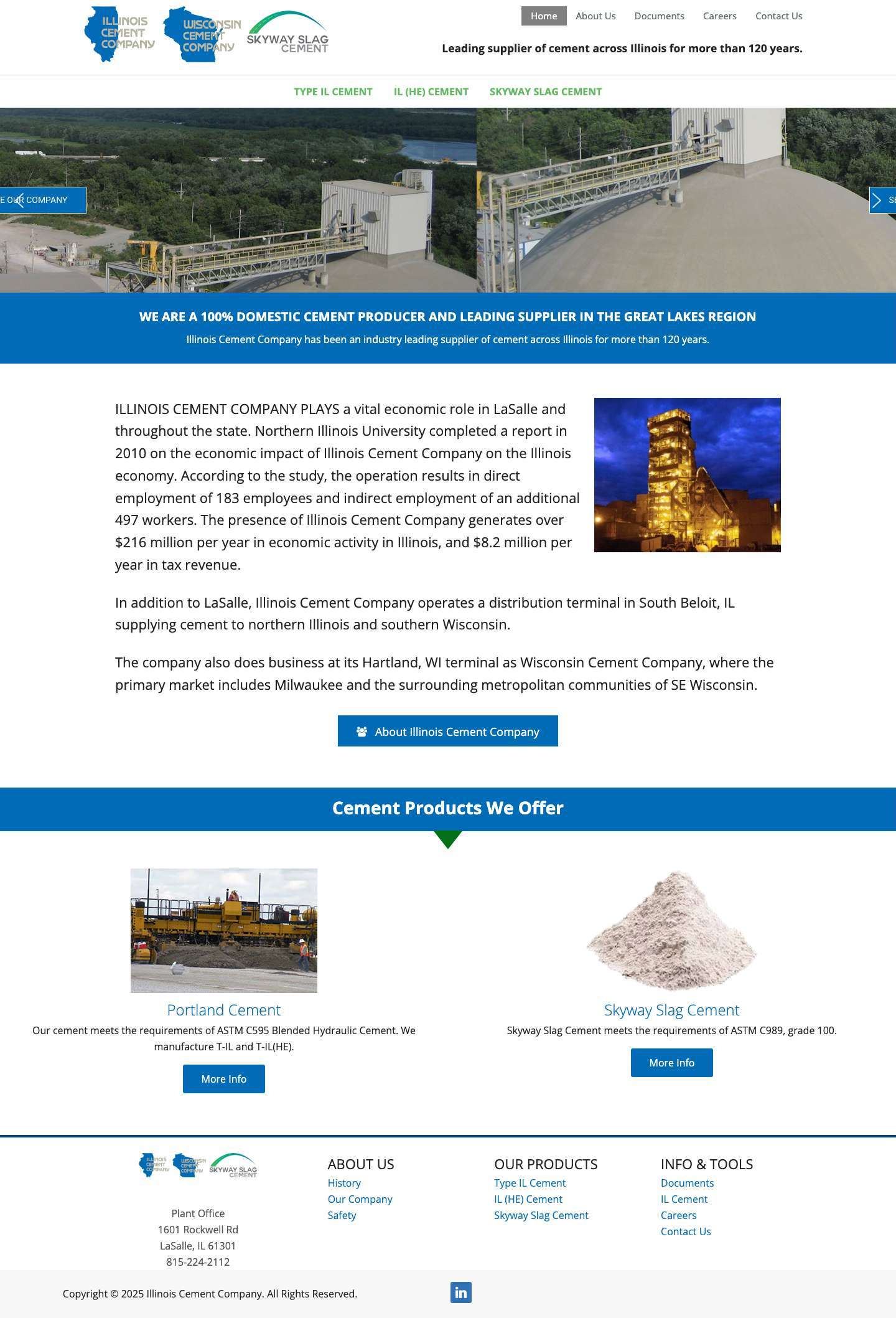 Illinois Cement Producer - Illinois Cement Company - Full Screenshot